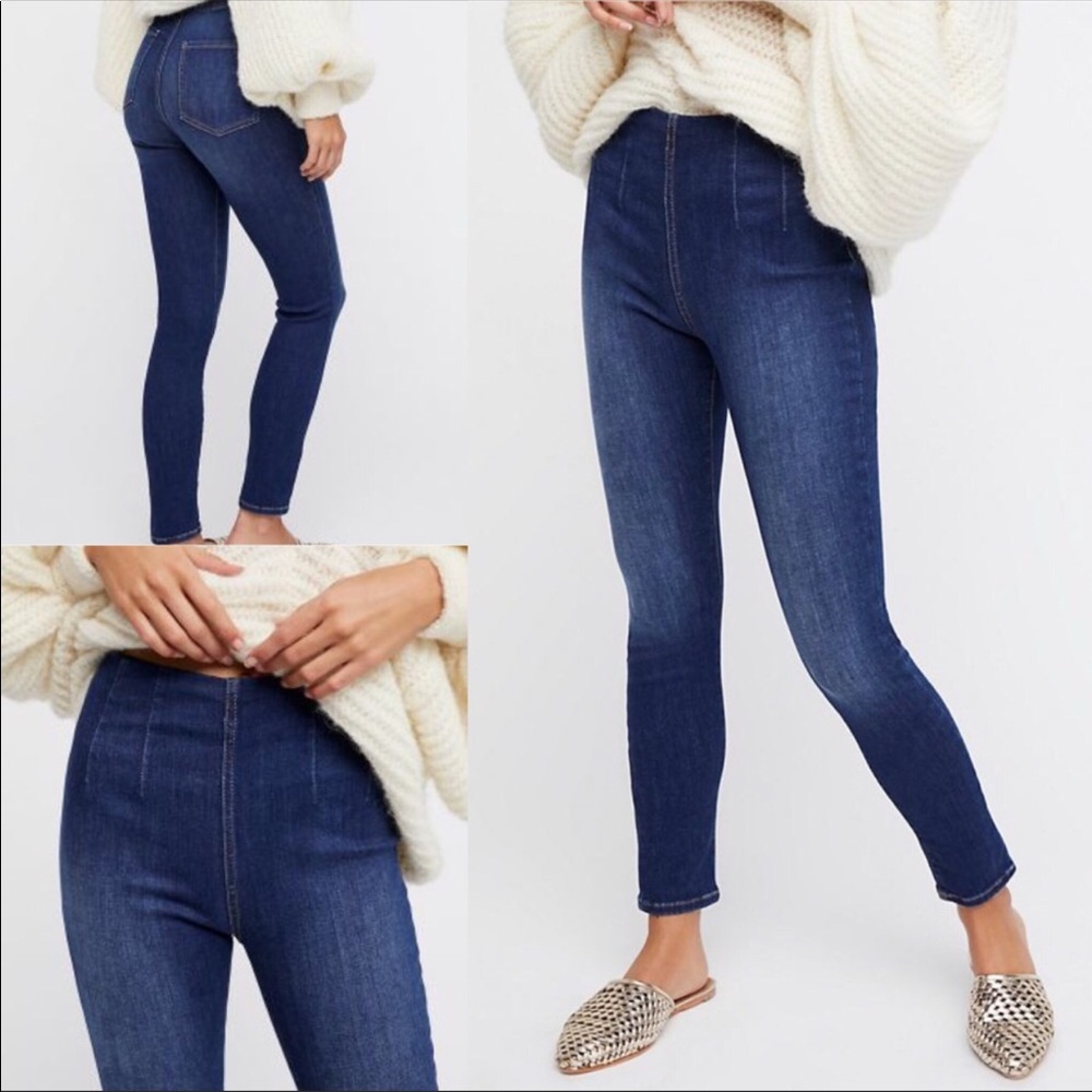 Free People Ultra Hi Rise Skinny Crop Ankle Jeans